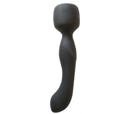 Черный двусторонний вибромассажер Heating Wand с нагревом - 22 см. Черный двусторонний вибромассажер Heating Wand с нагревом - 22 см.