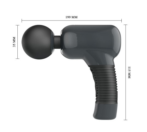 Темно-серый клиторальный вибромассажер Magic Gun - 19,9 см.