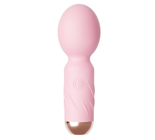 Нежно-розовый мини-wand вибратор для стимуляции эрогенных зон