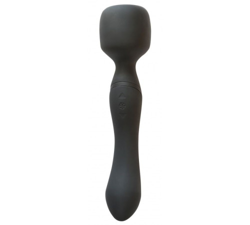 Черный двусторонний вибромассажер Heating Wand с нагревом - 22 см. Черный двусторонний вибромассажер Heating Wand с нагревом - 22 см.