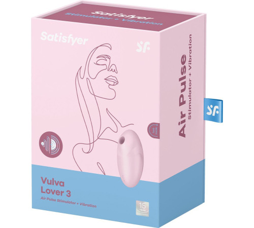 Розовый вакуум-волновой стимулятор с вибрацией Vulva Lover 3