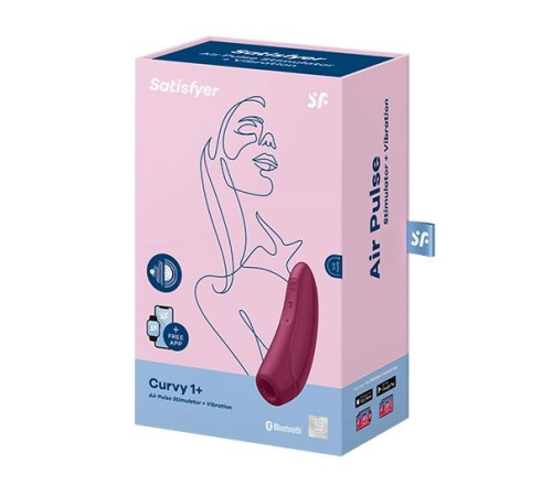 Бордовый вакуум-волновой стимулятор Satisfyer Curvy 1+