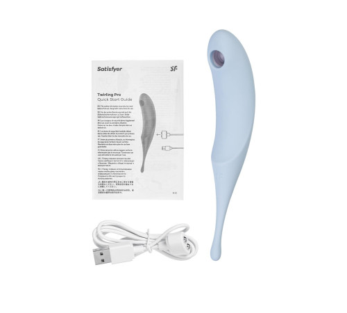 Голубой вакуум-волновой стимулятор клитора Satisfyer Twirling Pro