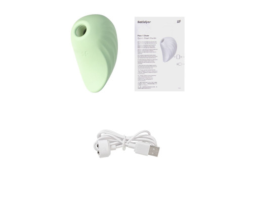 Заказать Салатовый вакуум-волновой стимулятор клитора Satisfyer Pearl Diver