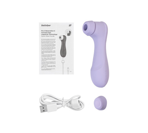 Сиреневый вакуумный стимулятор клитора Satisfyer Pro 2 Generation 3 с управлением через приложение