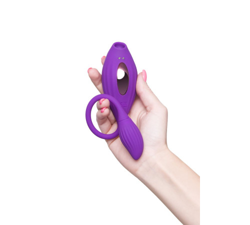 Фиолетовый вакуумный стимулятор клитора Ginny с виброяйцом