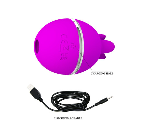 Лиловый двусторонний вибростимулятор клитора Gemini Ball