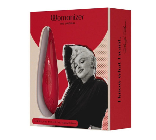 Красный бесконтактный клиторальный стимулятор Womanizer Marilyn Monroe Special Edition