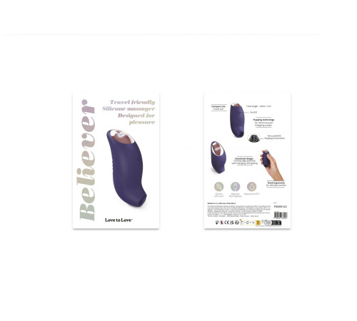 Темно-синий вакуум-волновой стимулятор Believer