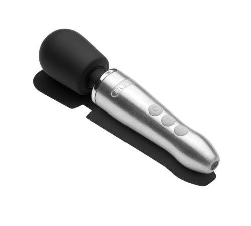 Серебристо-черный вибратор Doxy Go - 16,2 см.