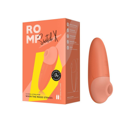 Оранжевый бесконтактный клиторальный стимулятор Romp Switch X