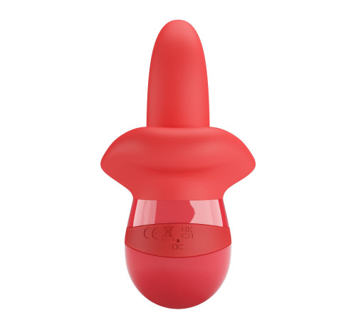 Красный вибратор с подвижным язычком Obelia