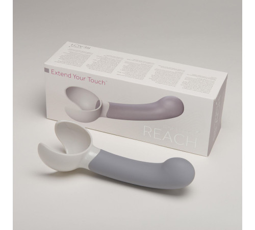 Серая насадка Reach для вибромассажёра Revel Body - 14 см.