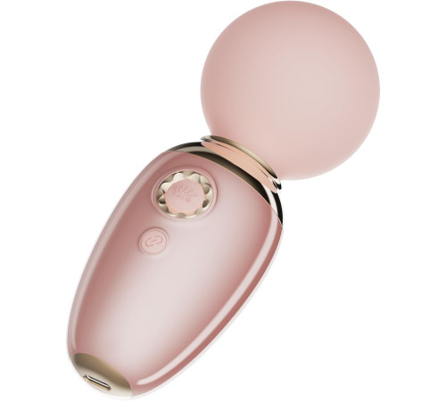 Нежно-розовый мини-вибратор с функцией нагрева Ava