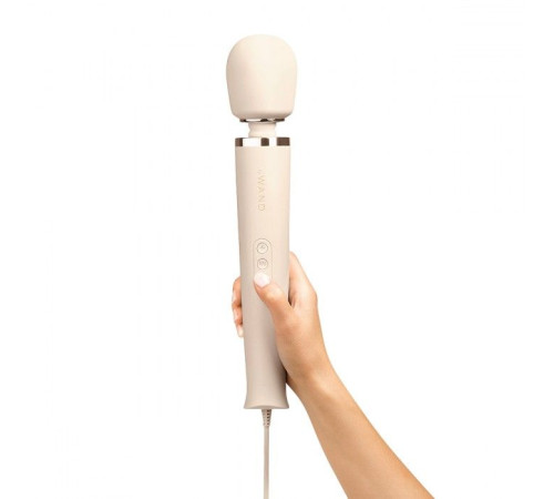 Кремовый проводной вибромассажер Le Wand Cream с 10 скоростями