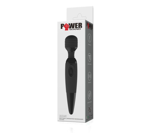 Черный вибромассажер с мощной вибрацией Power Wand