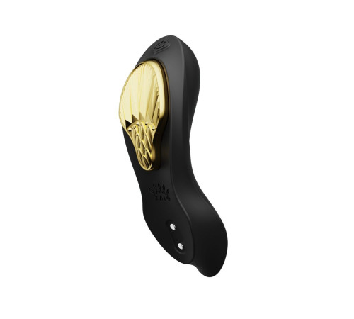 Черный вибромассажёр в трусики Aya с насадкой и пультом ДУ