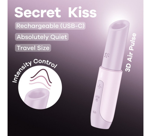 Сиреневый вакуумный стимулятор Secret Kiss