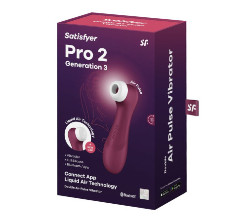Сливовый вакуум-волновой клиторальный вибростимулятор Pro 2 Generation 3 with app control