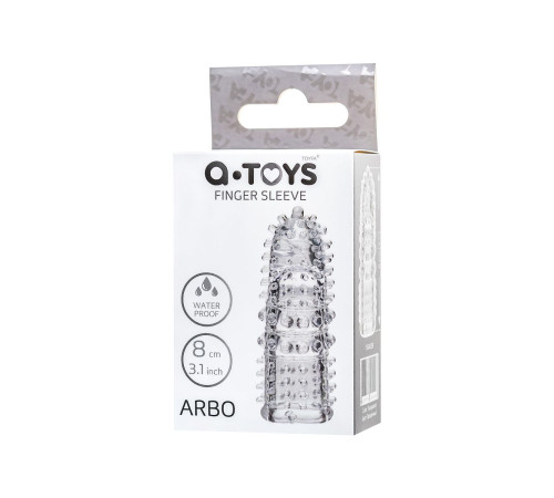 Прозрачная рельефная насадка на палец Arbo - 8 см.