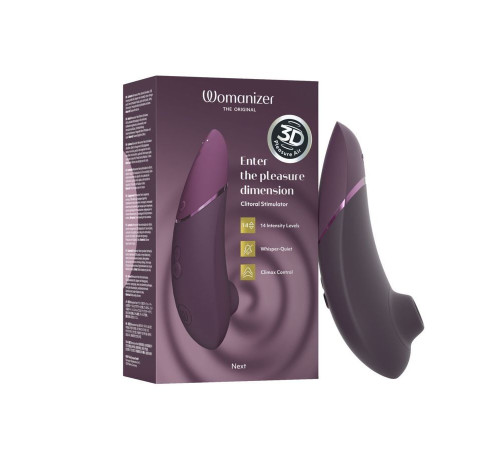 Фиолетовый бесконтактный клиторальный стимулятор Womanizer Next