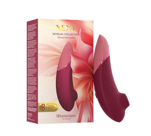 Бордовый бесконтактный клиторальный стимулятор Womanizer Next