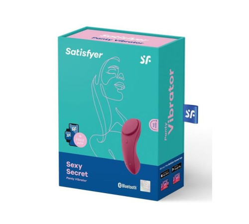 Бордовый бесшумный вибромассажер в трусики Sexy Secret