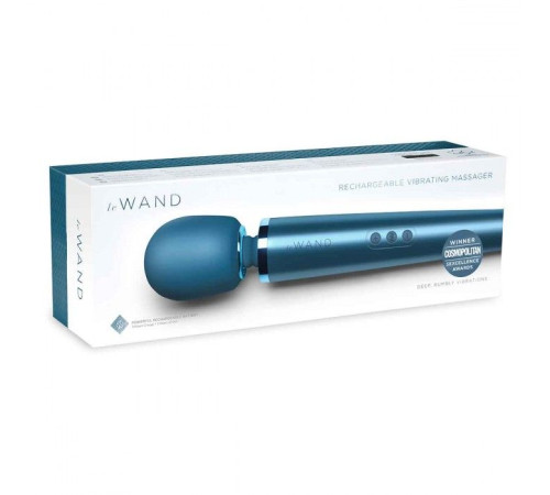 Бирюзовый перезаряжаемый жезловый вибратор Le Wand с 20 режимами
