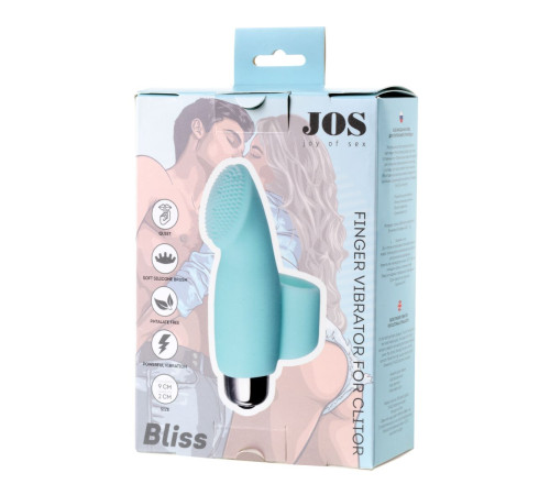 Мятная вибронасадка на палец для клиторальной стимуляции JOS BLISS - 9 см.