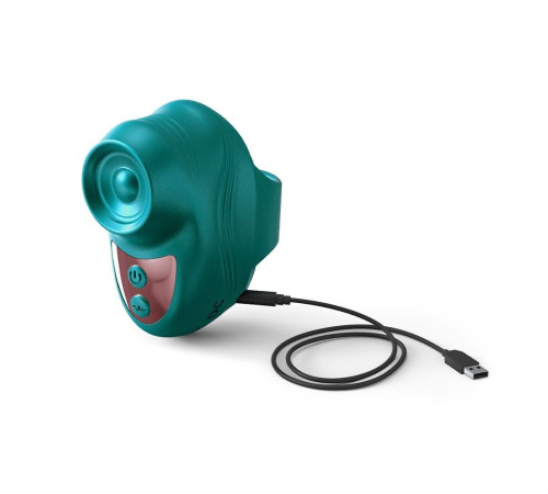 Зеленый клиторальный стимулятор на палец Kisscool