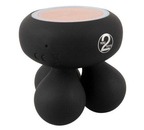 Черный мини-массажер с подогревом Cupa Warming