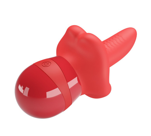 Красный вибратор с подвижным язычком Obelia