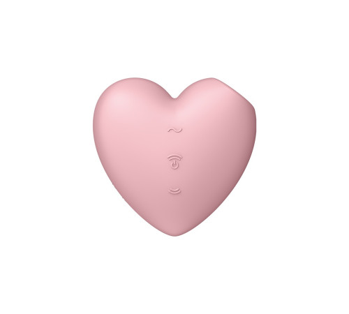 Розовый вибромассажер Cutie Heart с вакуум-волновой стимуляцией