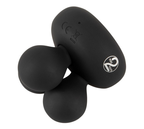 Черный мини-массажер с подогревом Cupa Warming