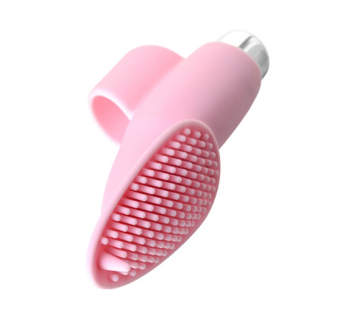 Нежно-розовая вибронасадка на палец JOS TWITY - 10,2 см.