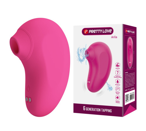 Розовый вакуумный клиторальный массажер Arila