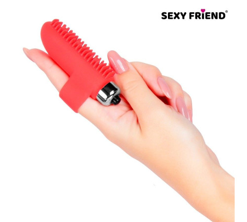 Красная вибронасадка на палец