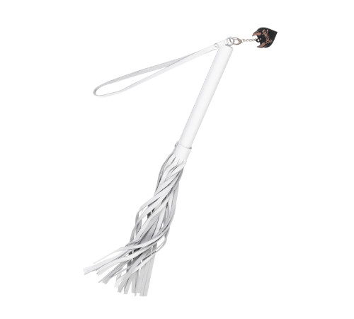 Белая кожаная плеть - 50 см.