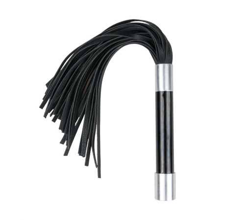 Черная плеть Easytoys Flogger With Metal Grip - 38 см. Черная плеть Easytoys Flogger With Metal Grip - 38 см.
