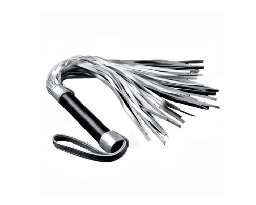 Заказать Серебристая плетка Struggle My Flogger с черной ручкой - 45 см. Заказать Серебристая плетка Struggle My Flogger с черной ручкой - 45 см.