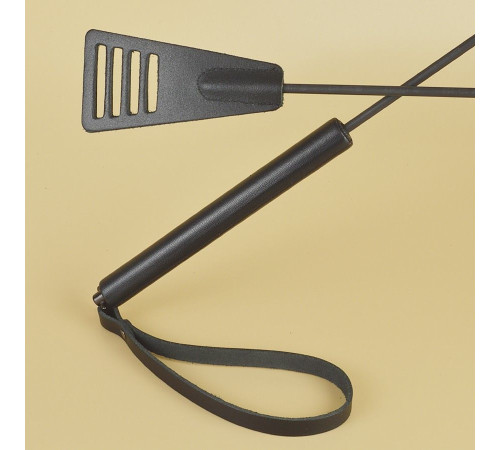 Черный кожаный стек «Сириус» - 60 см.