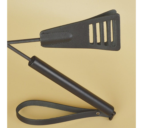 Черный кожаный стек «Сириус» - 60 см.