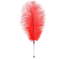 Красное страусиное пёрышко - 40 см.