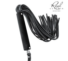 Черная кожаная плеть-флоггер - 84 см.