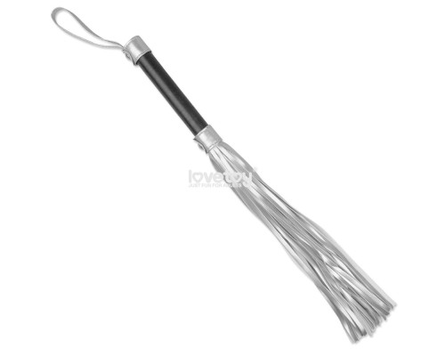 Заказать Серебристая плетка Struggle My Flogger с черной ручкой - 45 см. Заказать Серебристая плетка Struggle My Flogger с черной ручкой - 45 см.