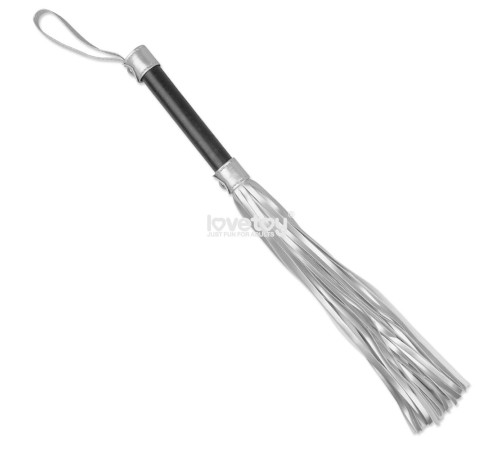 Серебристая плетка Struggle My Flogger с черной ручкой - 45 см. Серебристая плетка Struggle My Flogger с черной ручкой - 45 см.