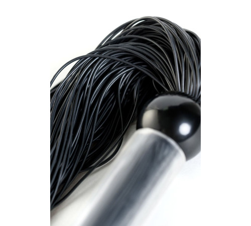 Черный мини-флоггер с резиновыми хвостами - 26 см.