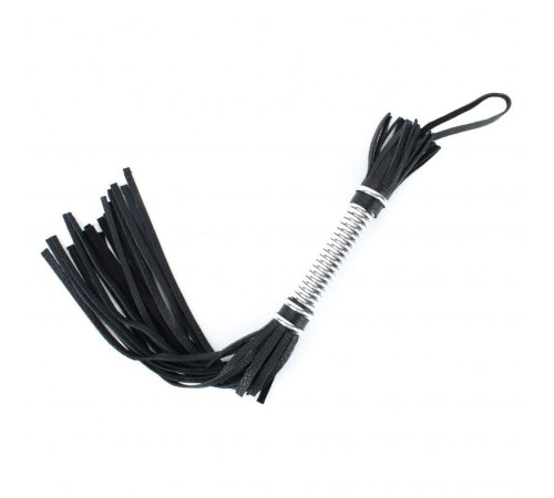 Черная плеть с серебристой ручкой - 45 см.