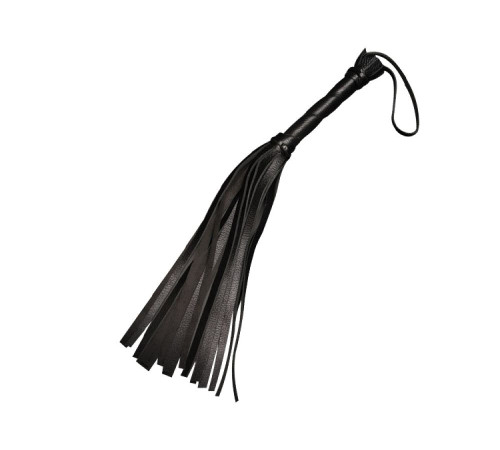 Чёрная кожаная плеть с 17 хвостами - 40 см.