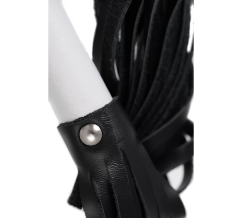 Плеть с белой рукоятью и чёрными хлыстами - 50 см.